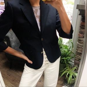 Abercrombie & Fitch Navy Cropped Blazer Jacket